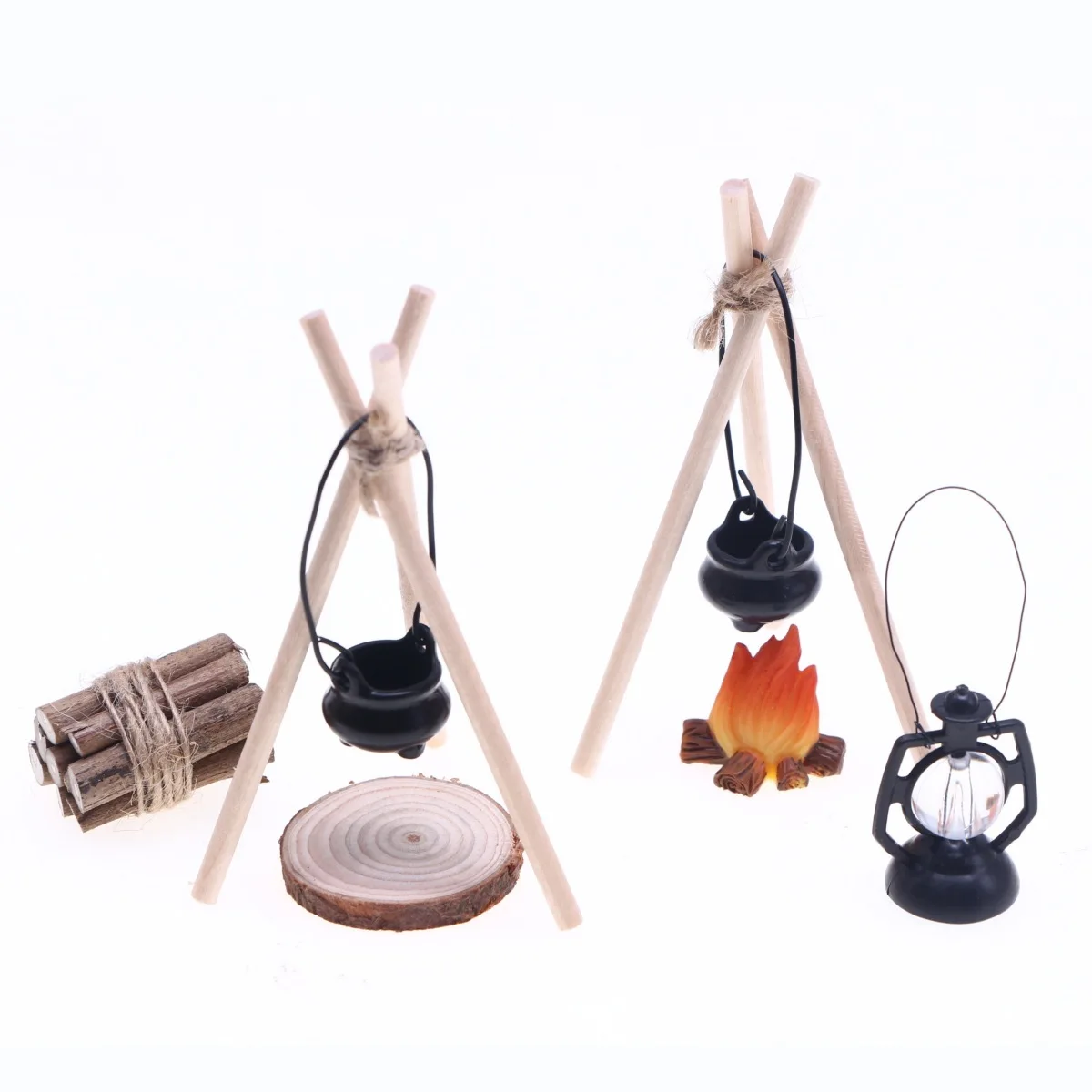 

1 Set Dollhouse Camping Campfire Scene Model Doll House Miniature Bonfire Ornament Micro Garden Landscape Decoration Accessories