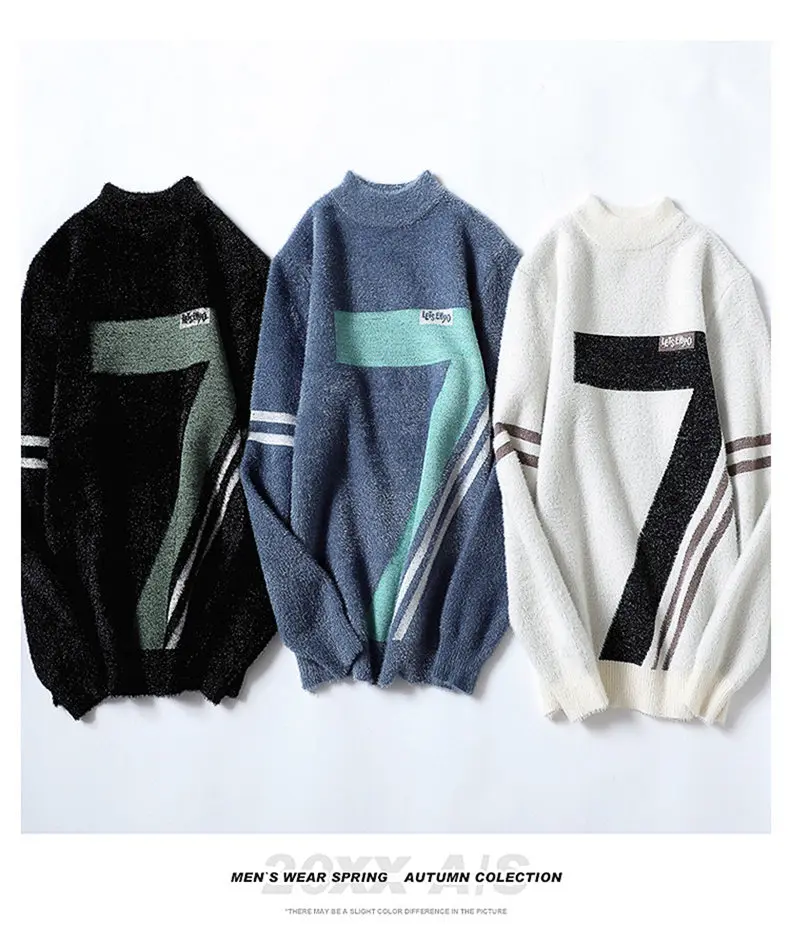 الرجال العرق قميص البلوفرات غير رسمية الذكور سترة للرجال ملابس للرجال الربيع الشارع الشهير متماسكة الخريف موضة Hombre الدافئة الصلبة #5