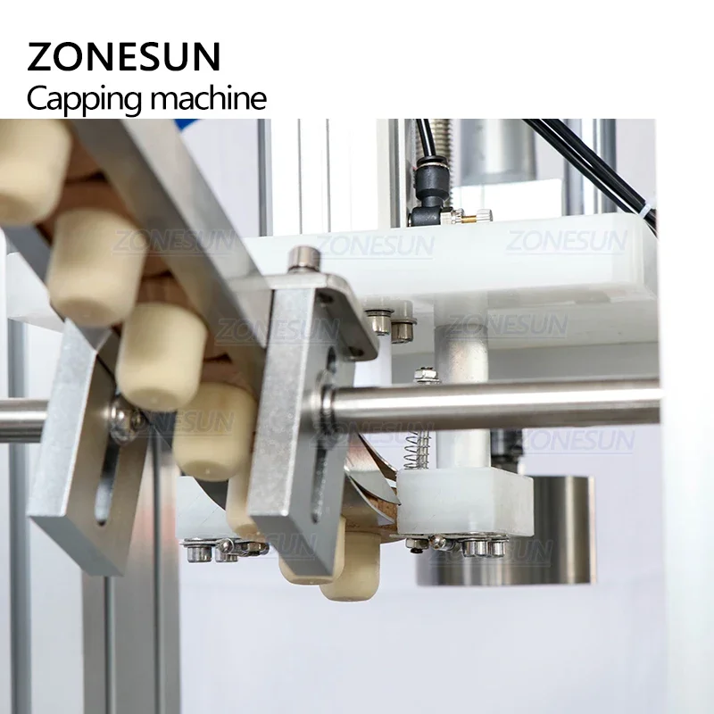 ZONESUN ZS-XG16D1 Custom Automatic Plastic Bottle Cap Pressing Wine Bottle Wooden Cork Capping Machine With Cap Feeder