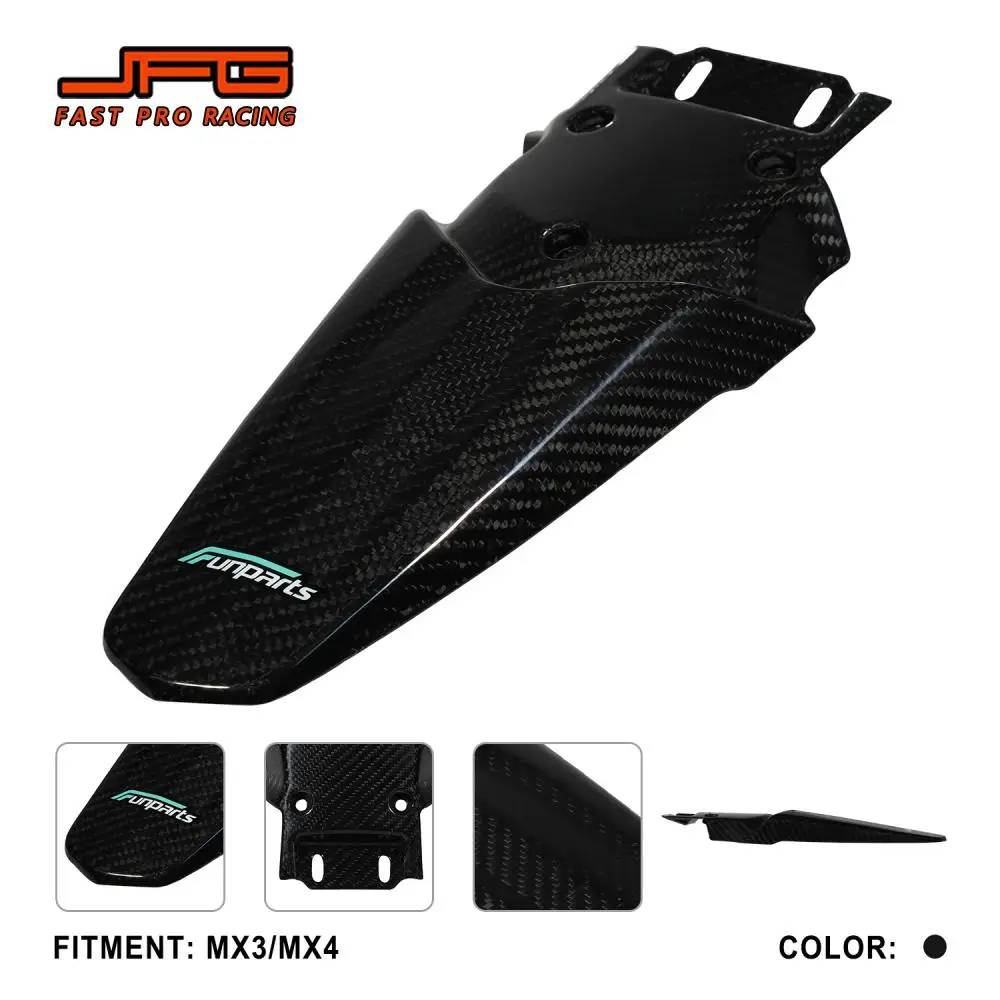 Funparts Rear Fender Mudguard Mud Guard Carbon Fiber Motorcycle Accessories For Talaria Sting MX3 MX4 MX5 Electric Vehicle Bike