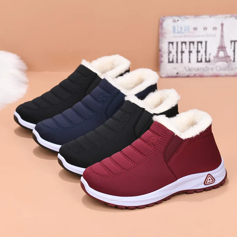 

New Thick Cashmere Cotton Shoes Winter Men's and Women's Warm Snow Boots Casual Comfort Boots for Middle aged and Elderly