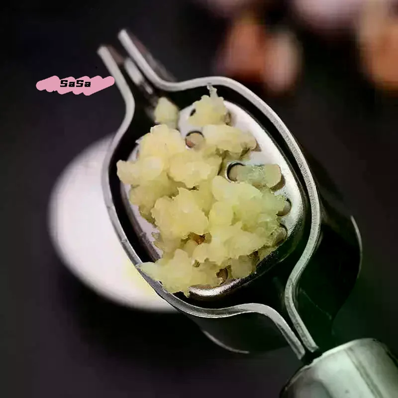 Removable Stainless Steel Garlic Press Crusher Kitchen Cooking Vegetables Ginger Squeezer Masher Handheld Ginger Mincer Tools
