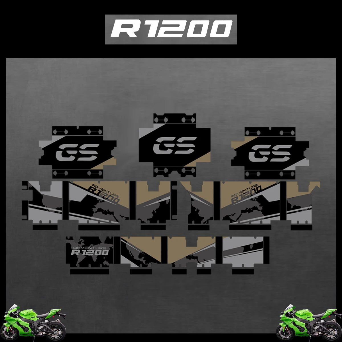 Motorcycle Stickers For BMW R1200GS R1200 GS 2004-2023 2022 2021 ADV Decorative Alloy Box Sticker Decal Set aluminium pannier