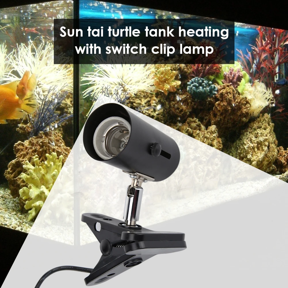 E27 Pet świecznik UVA + UVB Turtle Tank lampa grzewcza zestaw obrotowy Clip-on żarówka