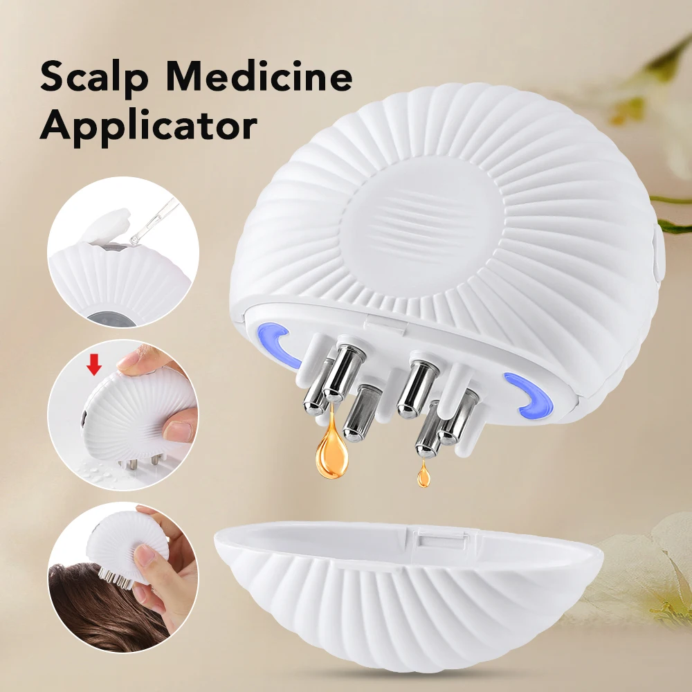 New Design Hair Loss Treatment Electric Scalp Applicator Comb Laser Vibration Massage Hair Regrowth Comb With Liquid Guide