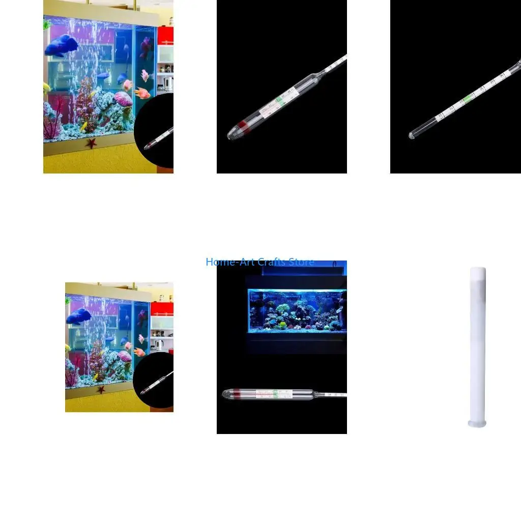 Y3NA Aquariums Glass Hydrometer FishTanks Water Temperature Thermometers for Saltwater Marine Aquariums 1.000-1.060