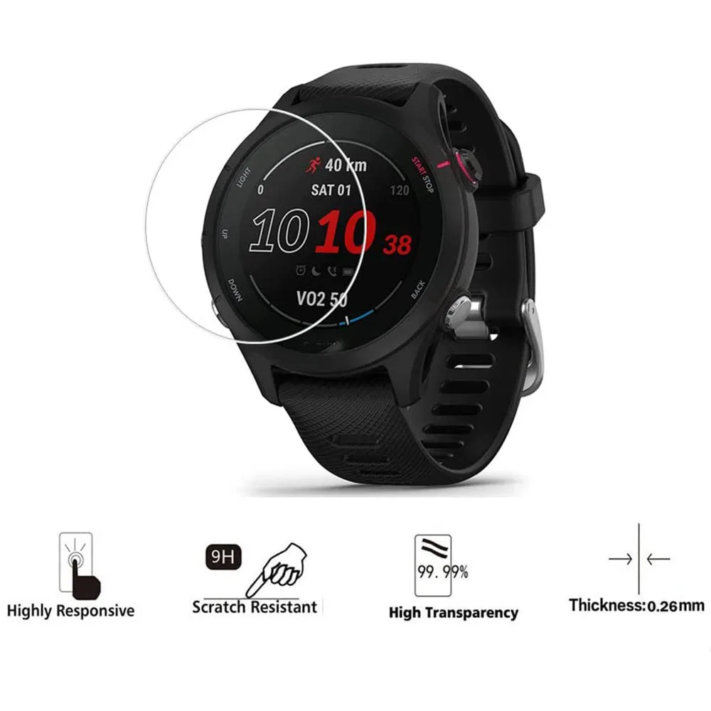 2PCS Premium Tempered Glass For Garmin Forerunner 255S Screen Protector Film Guard Clear Forerunner 255 Protective Film Cover