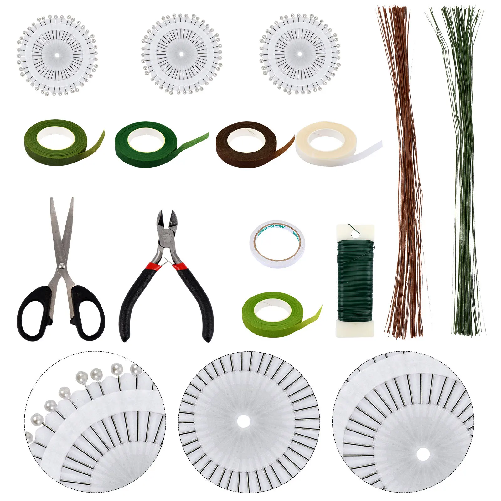 مجموعة واحدة من أدوات صنع الزهور DIY ملحقات حزمة الزهور المتينة للزهور المجففة لتغليف الهدايا أداة حزمة الزهور اليدوية