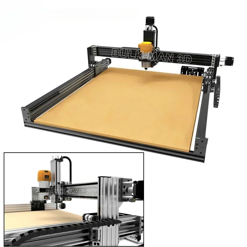 BulkMan3D 1000x1000 Lead CNC Router Machine Complete Full Kit with High Torque GRBL Control For 4 Axis CNC Wood Router Machine