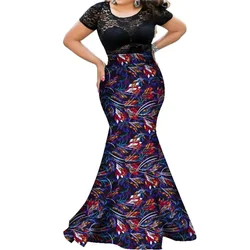 African Skirts for Women African Print Cotton Long Mermaid Skirts Traditional Africa Clothing High Waist Women Skirts WY5609