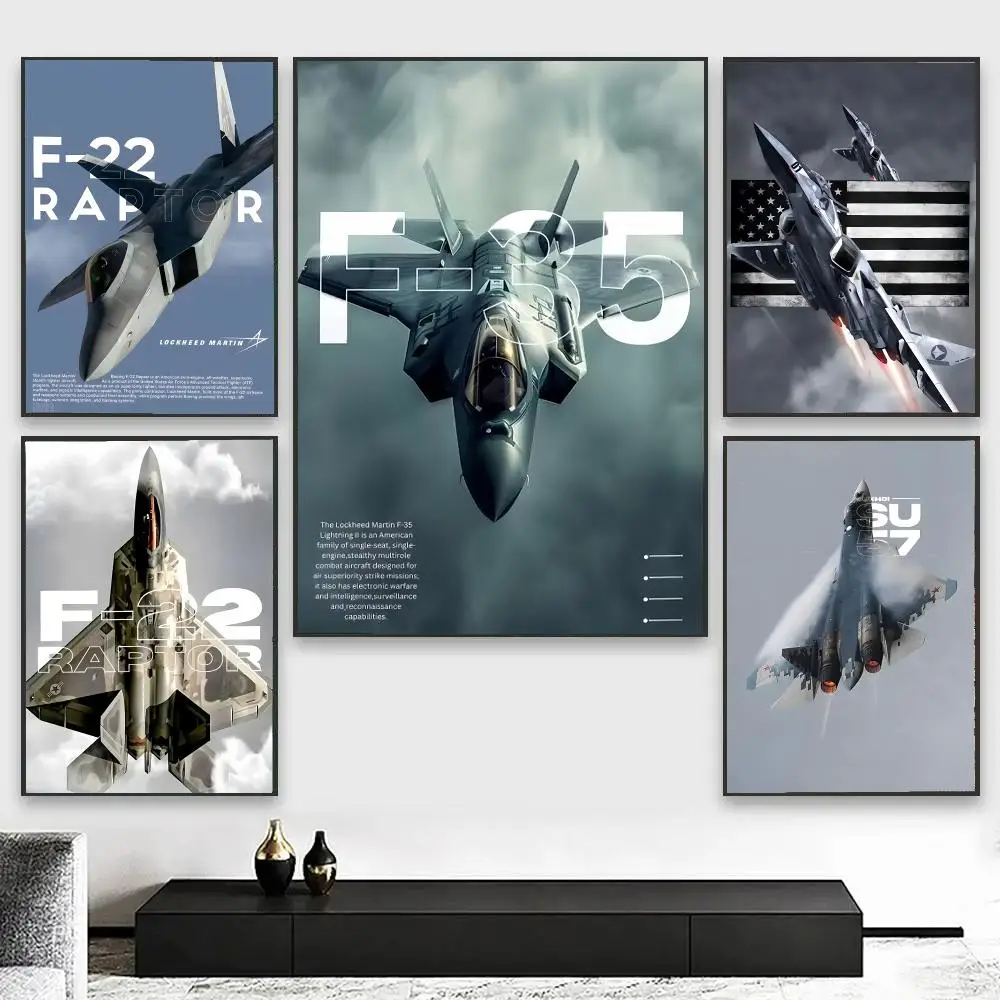 M-Military Aircraft Fighter Enthusiasts Painting Calligraphy Canvas Art Styles, Wall Art Decor, Living Room Decor