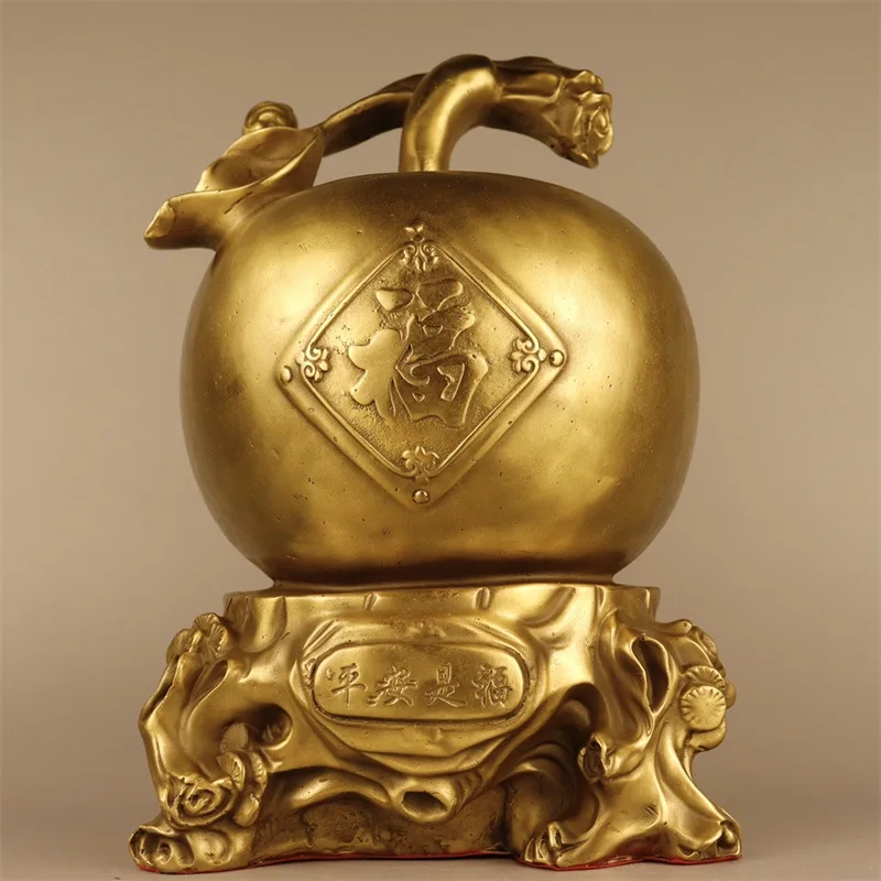 Chinese Brass Apple Ping an Fu Domestic Ornaments Gift Wholesale