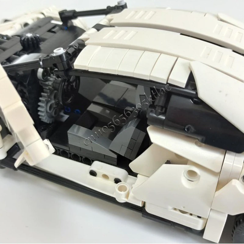 Nuovo 1369 PCS Moc Hot Racing Bianco Avanzato Tecnico Supercar Modello Building Blocks Velocità Veicolo Mattoni Giocattoli Per Bambini Regali Per Adulti