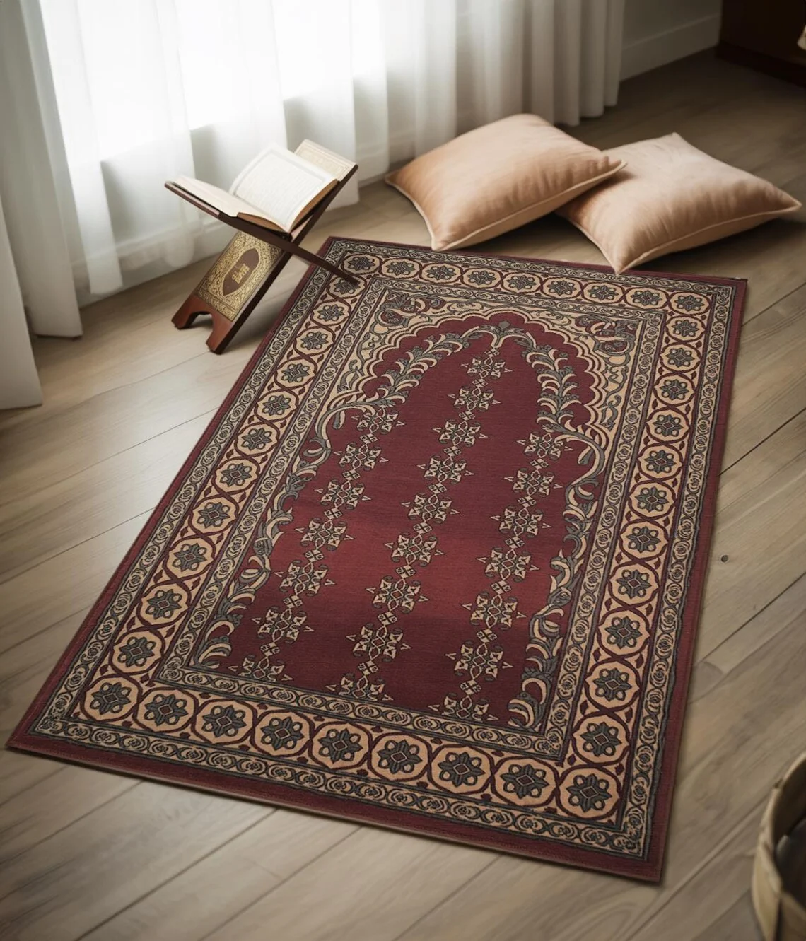 Muslim Prayer Rug Islamic Janamaz Sajadah Tapis de Priere Soft Chenille Worship Carpet Ramadan Eid Gift Religious Home Decor