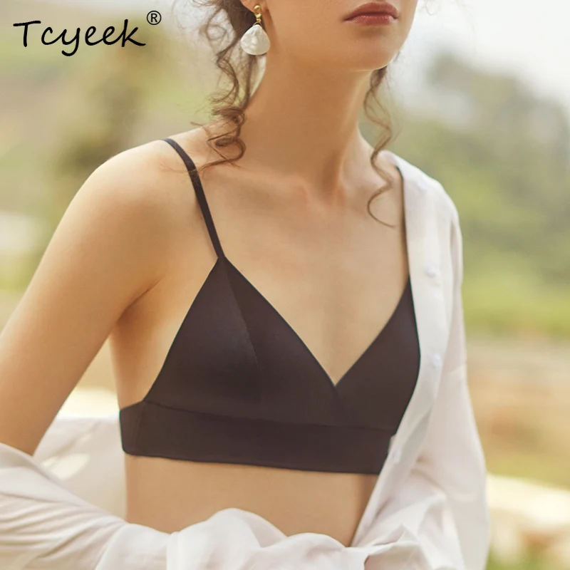 

Tcyeek 91%Mulberry Silk Sexy Bras, Women's Solid Color Satin, Breathable Comfortable Silky Bra, 2024 Summer Autumn P47478QM