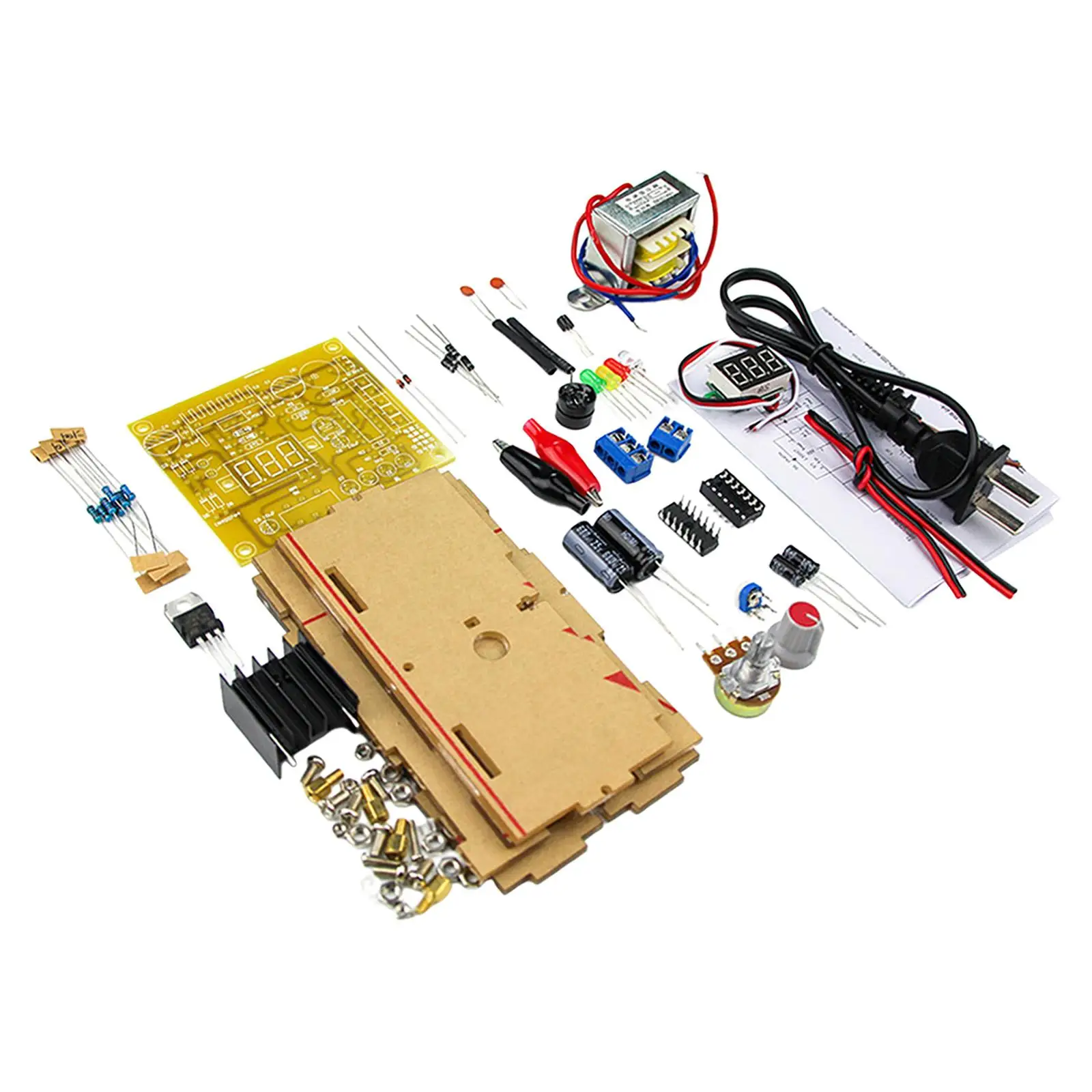 Power Supply Voltage Regulator Kit for 110V to 1.25V-12V Adjustable Current and Voltage Electronic DIY Training Projects