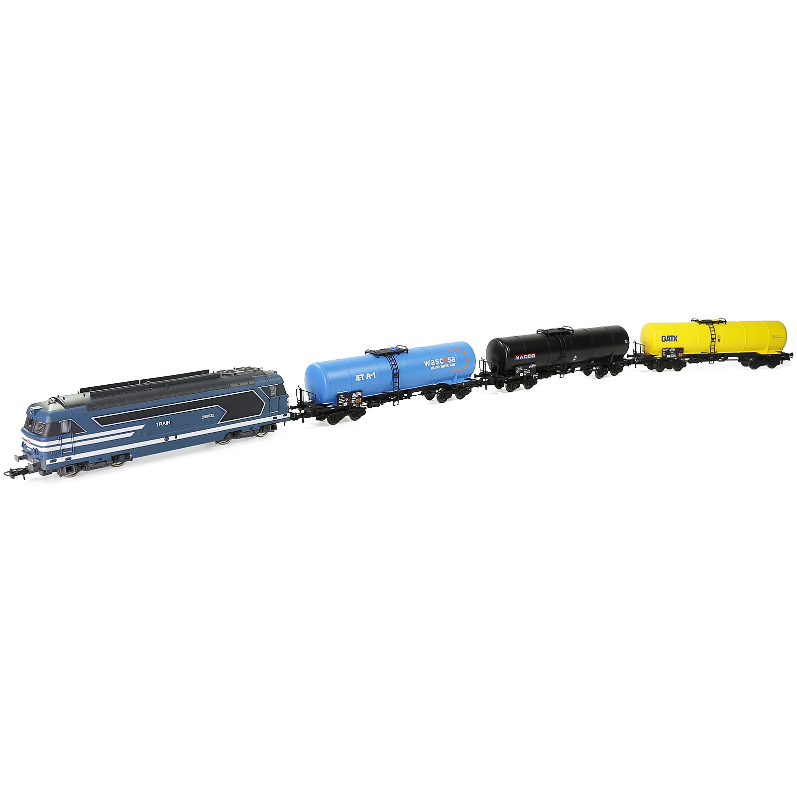 

Evemodel Trains HO Scale Model Locomotives with Three Model Oil Tank Cars for EU 8702BM