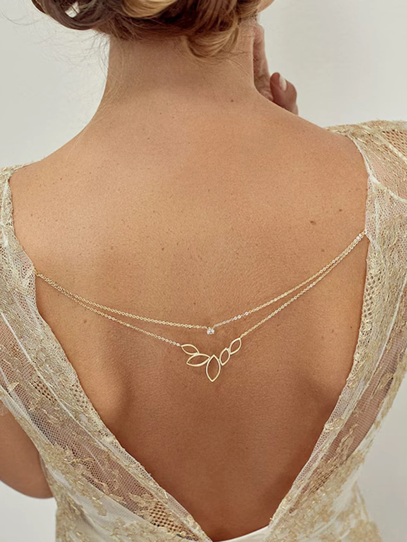 StoneFans Fashionable And Versatile Women's Sexy Multi-layer Back Chain European And American Style Bridal Rhinestone Body Chain