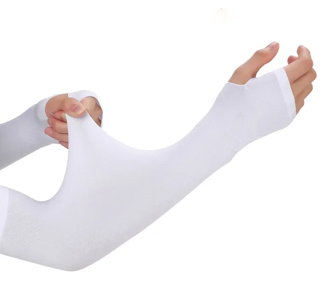 Long Gloves Sun UV Protection Hand Protector Cover Arm Sleeves Ice Silk Sunscreen Sleeves Outdoor Arm Warmer Half Finger Sleeves