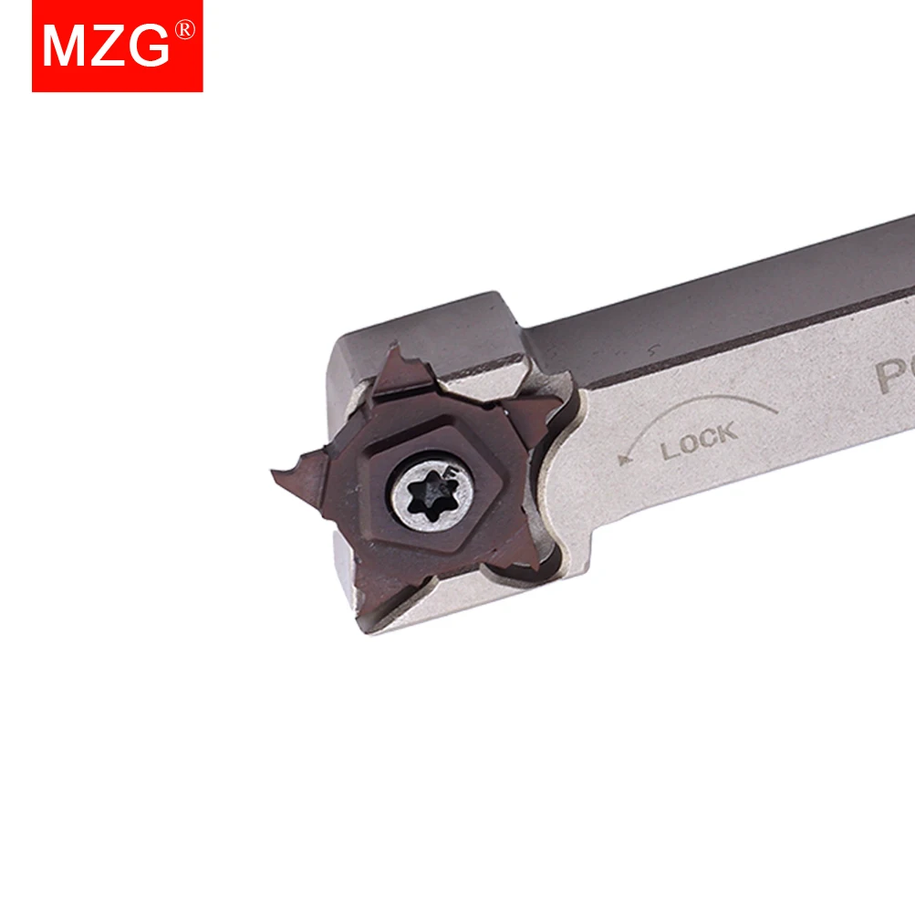 MZG 1PC PENTA Turning Tool PCHR Holder CNC Lathe Tungsten Carbide Stainless Steel Machining Metal Working Groove Cutting Inserts