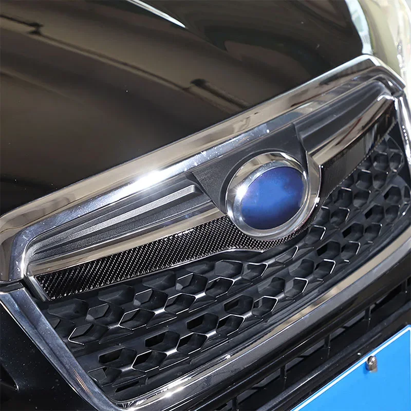 

For Subaru Forester 2013-2018 Soft Carbon Fiber Car Front Grille Strip Front Bumper Cover Trim Sticker Car Accessories