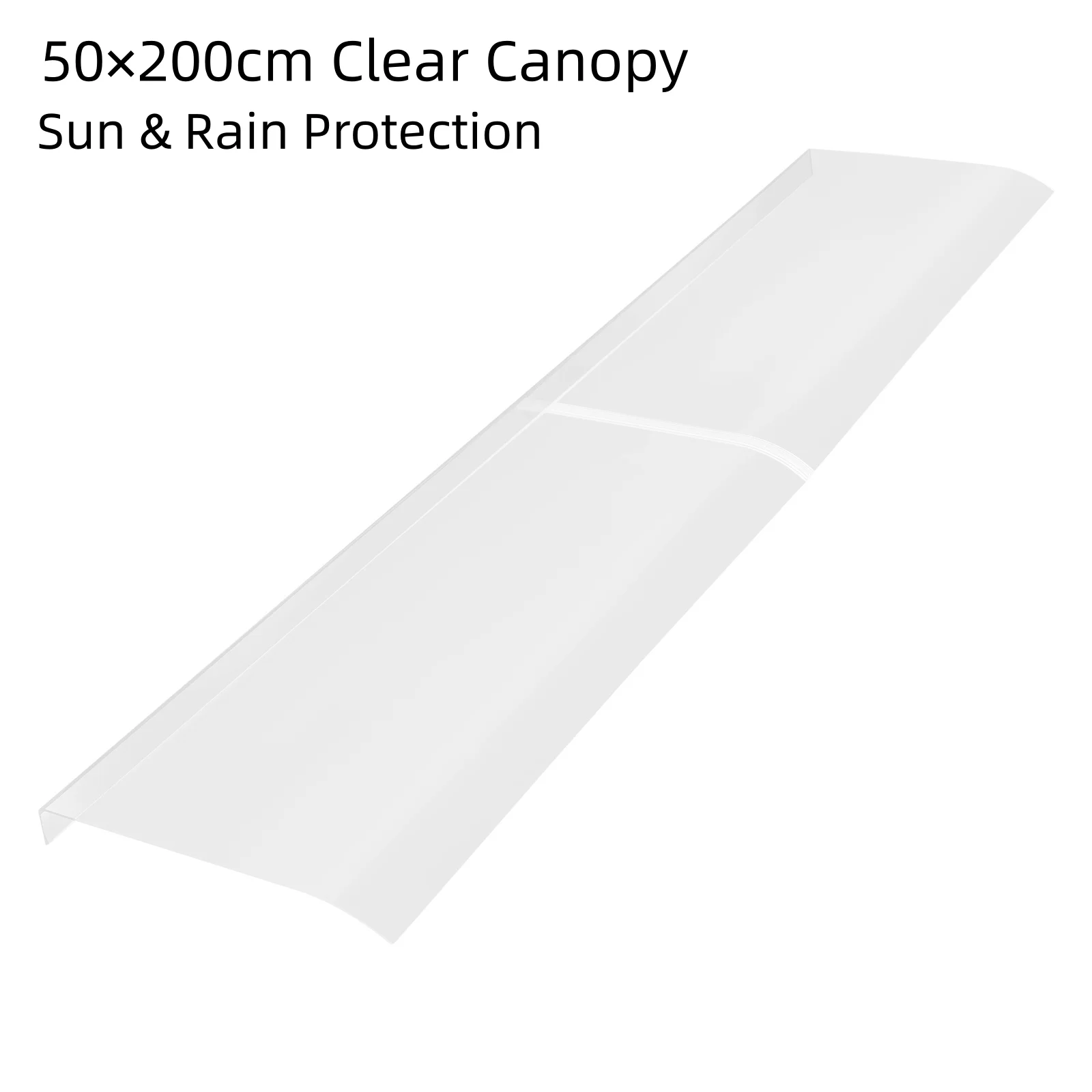 

50×200cm Transparent Canopy - PET/ABS Front Door Window Awning for Sunshade & Waterproof
