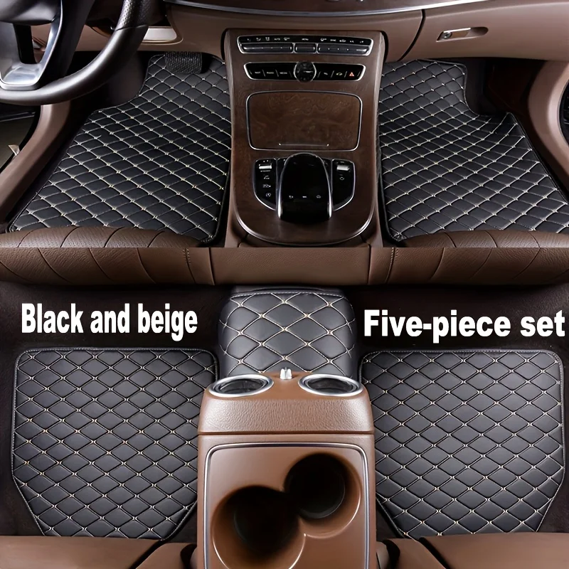 5pcs PUPU Leather PU Car Floor Mat, Anti-slip, Suitable For All Models, Convenient And Easy To Clean Universal Style, Can Be Use