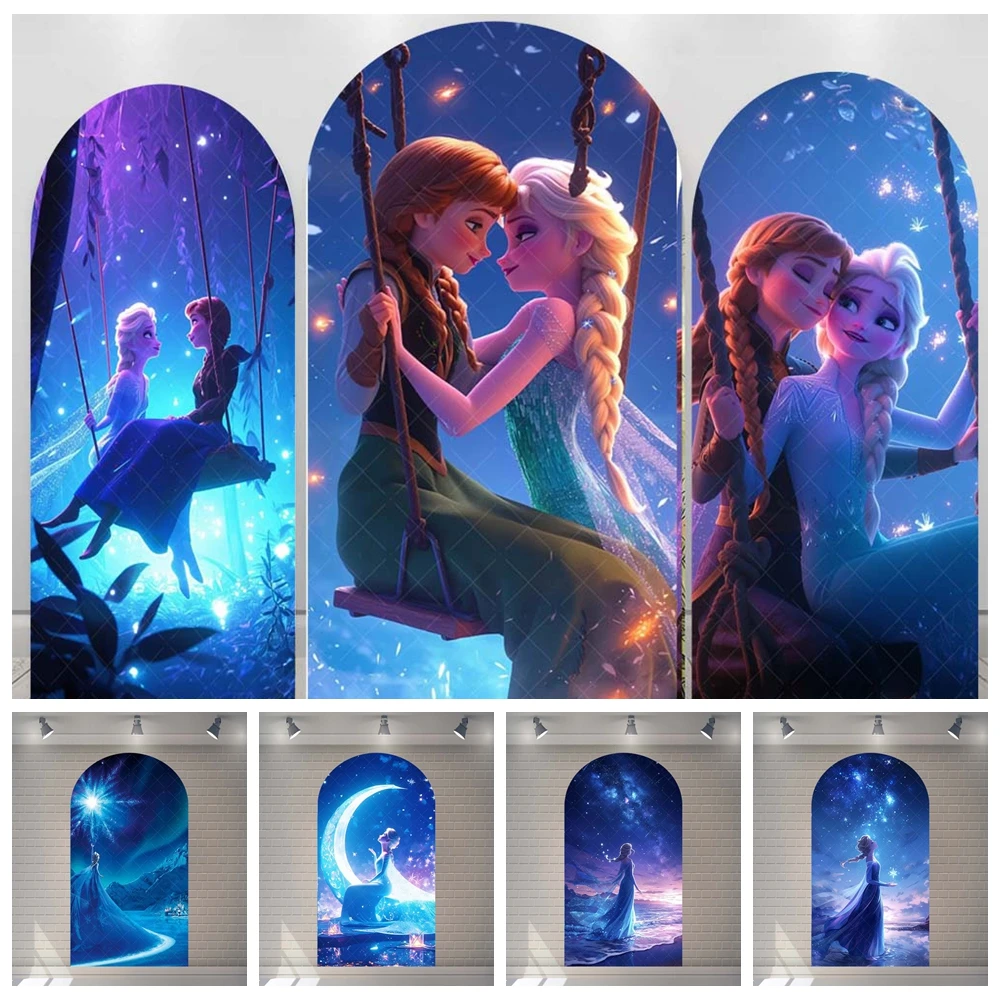 

Frozen Elsa Disney Princess Cartoon Baby Kid Girl Birthday Gift Party Arch Backdrop Custom KidRoom Photo Poster Decor Background