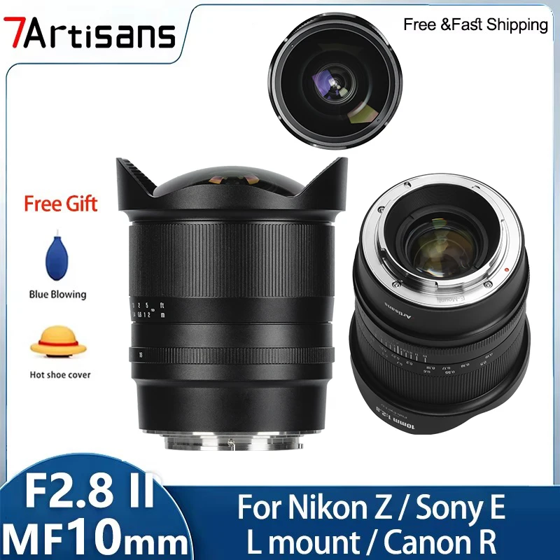 7artisans 10mm F2.8 II Full Frame Fisheye Manual Focus Prime Lens for Sony E A7S A7R Nikon Z Z7II Leica TL Sigma FP Canon EOS R3