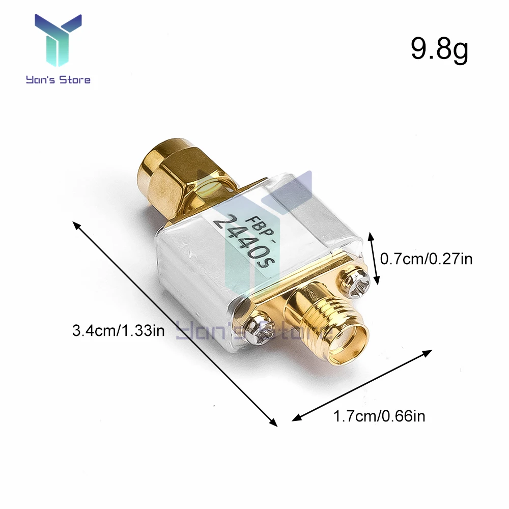 FBP 2.4GHz 2440MHz RF Coaxial Bandpass filter SAW / SMA  for WiFi Bluetooth Zigbee Signal 403MH 1500MHz 2350MHz