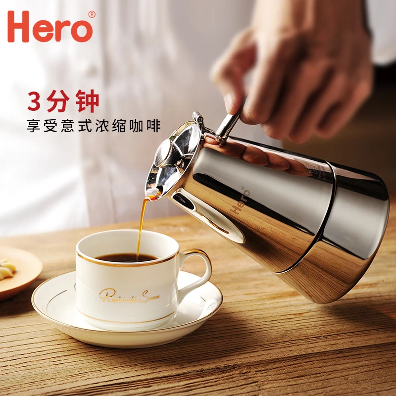 Moka pot Coffee pot Stainless steel Italian coffee maker available induction cooker coffee utensils