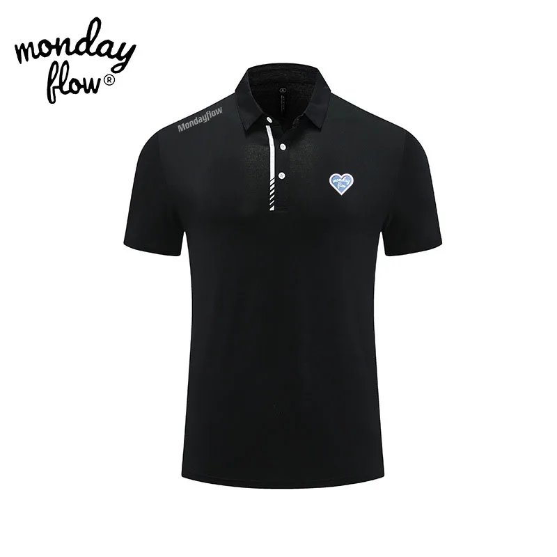 Monday Flow nowe męskie koszulka golfowa wiosna lato sportowe ubrania do gry w golfa spodenki rękaw t-Shirt elastyczny suchy dopasowana koszulka Polo dla kobiet