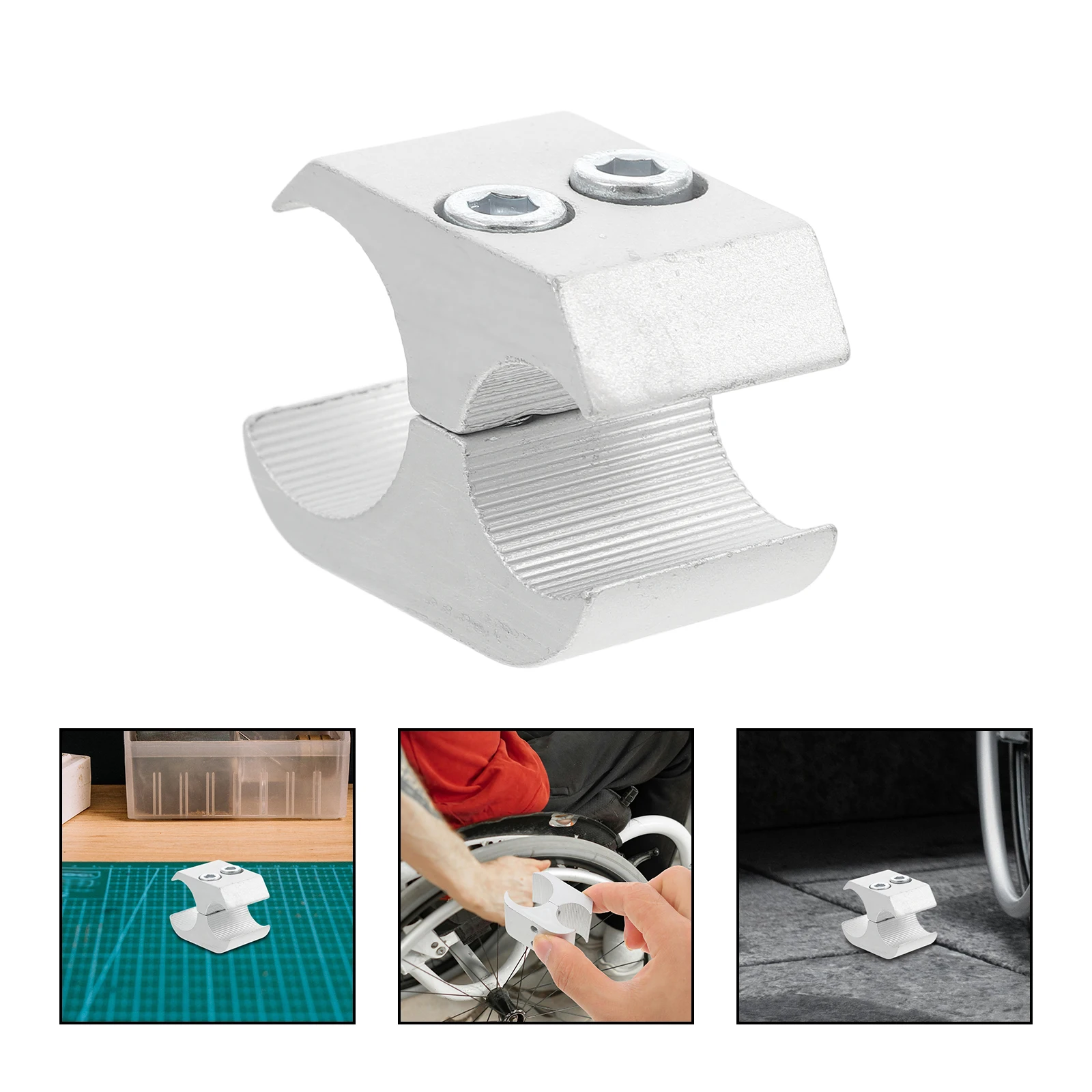

1pcs Wheelchair Pipe Clamps 19mm 22mm 25mm Silver Aluminum Durable Easy Install Stable Lock Cane Holder Walker Accessories