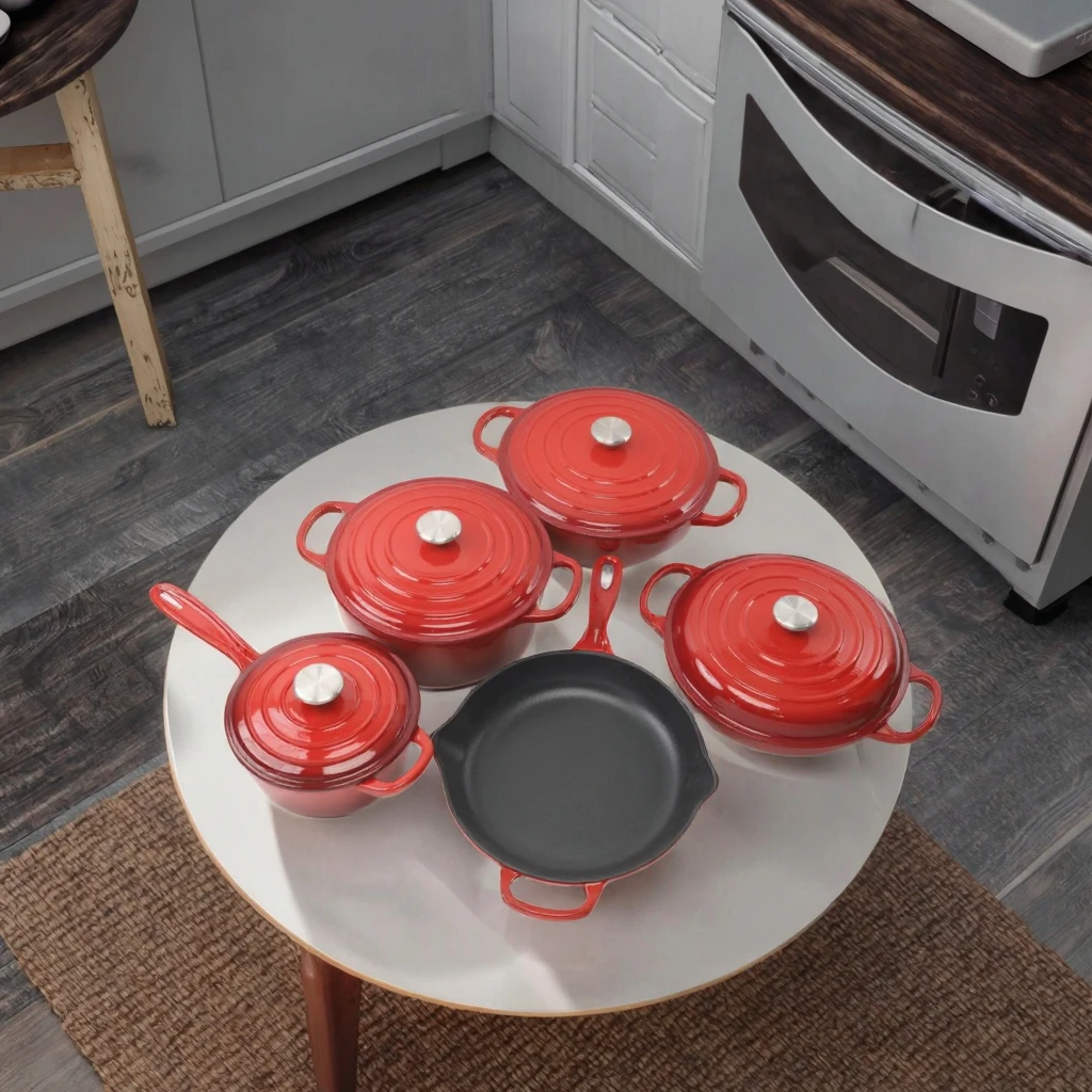 Eco-Friendly Cartoon Design Cast Iron Skillet Frying Grill Pan Gas Induction Compatible Oven Safe