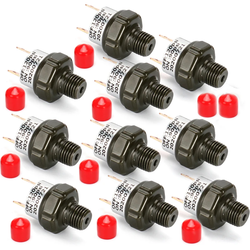 10PCS Horn Compressor Air Pressure Switch Tank Mount Thread 1/4