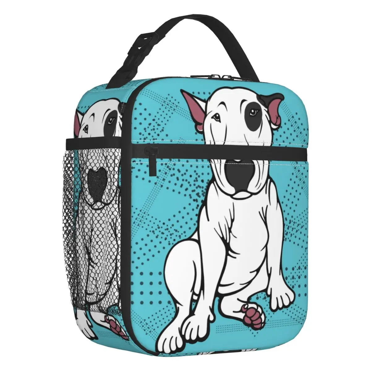 English Bull Terrier Insulated Lunch Bags for Women Kawaii Cute Doge Portable Thermal Cooler Food Lunch Box Kids School Children