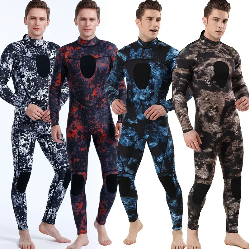 

Men's Neoprene Wetsuit, One Piece Camouflage Swimsuit, Full Body, Swimming Surfing, SCR Suit,3mm Scuba Diving Suit Duceo