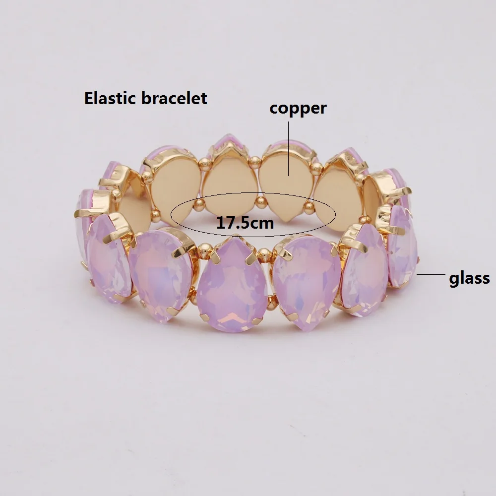 Bohemian Colorful Glass Bracelets For Woman European American Exaggeration Spring Rhinestone Bangle Madera Rhinestone Pulseira