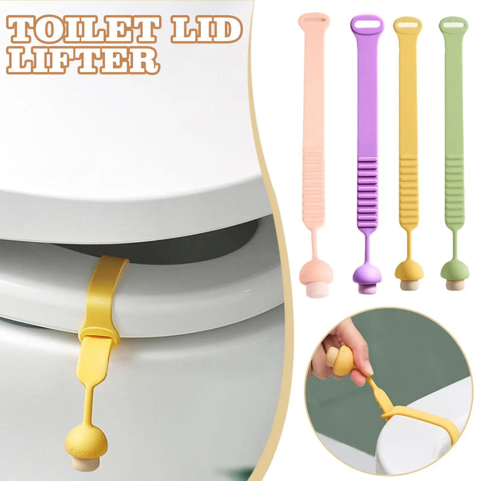 Pengangkat tutup Toilet tanpa tangan kotor pengangkat Toilet perlengkapan Toilet aksesori kamar mandi tali pengangkat Toilet E6l5