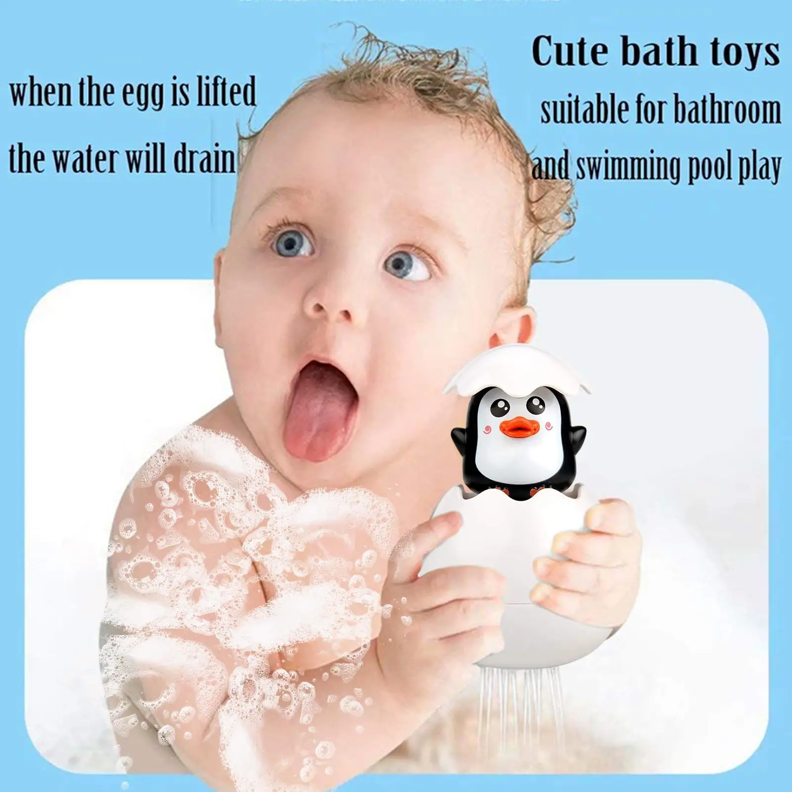 

Cute Penguin Baby Bath Toy Baby Bathtub Sprinkler baby water spray Toys for Safe Play Pool Summer Beach