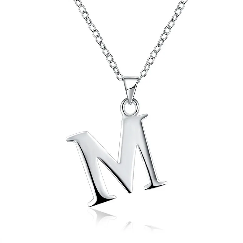 Fashion Jewelry 18 Inches Stainless Steel Link Chain Letter M Pendants Necklaces Fine Women Wedding Party Gift Without Necklace