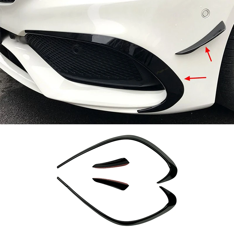 

C117 Front Bumper Spoiler Fog Lamp Cover Air Knife Splitter For Mercedes-Benz CLA-Class W117 CLA200 220 250 260 2016-2019