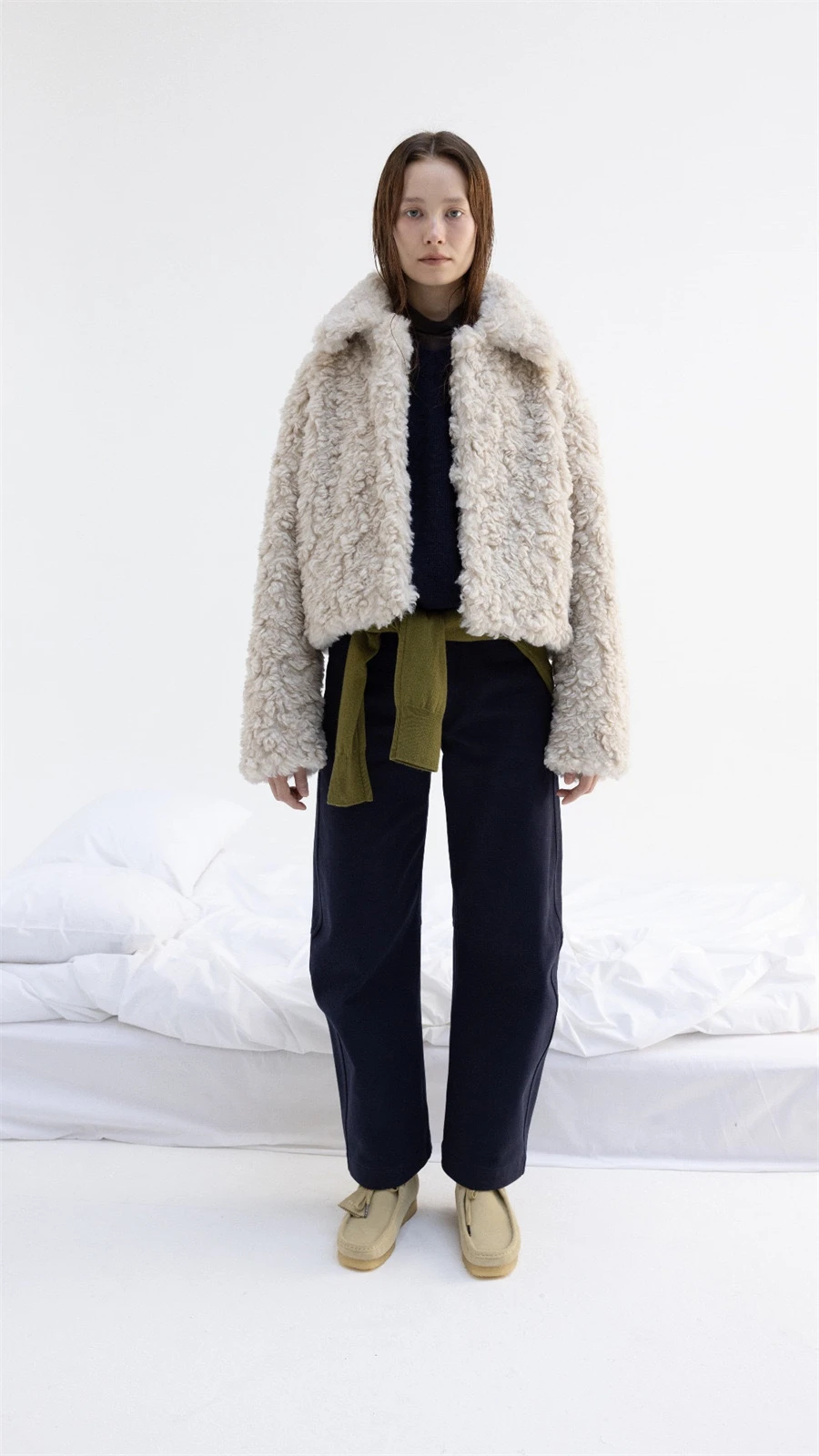 PREON ort Collar Furry Jaet Premium Quali Herbst Winter Damen Faion Loose Fit Polyesterfaser Oberbekleidung