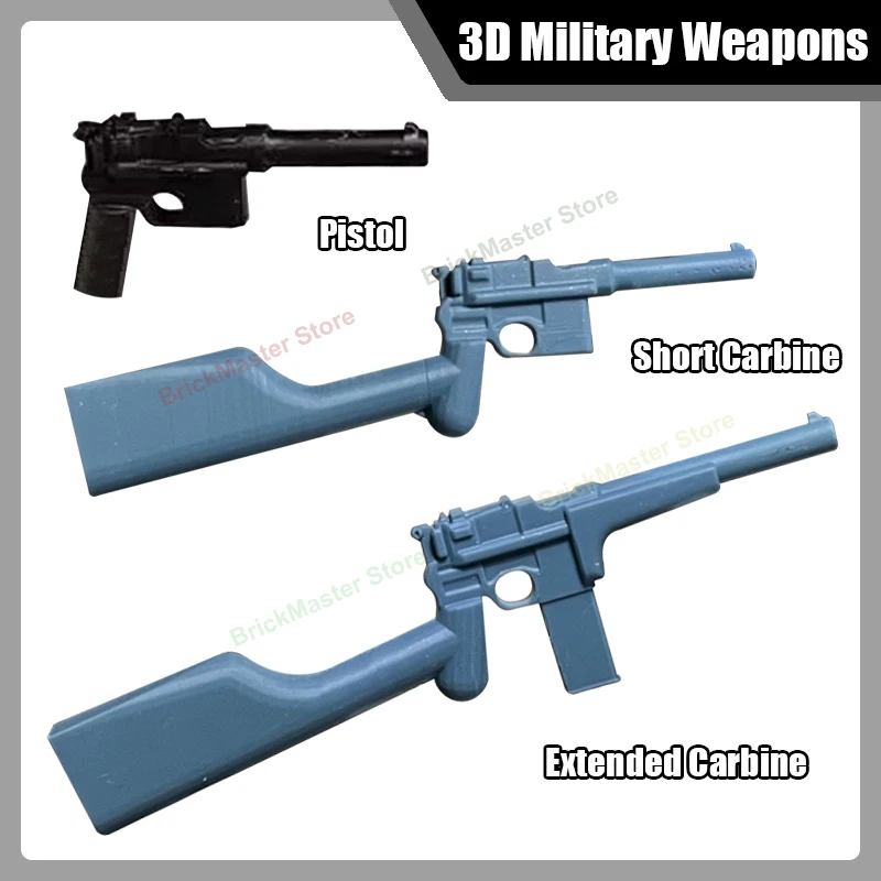 

MOC Military War Army Building Blocks 3D Printed Rifle Carbine Pistol Gun Model Soldier Figures Accessories DIY Bricks Toy Gifts