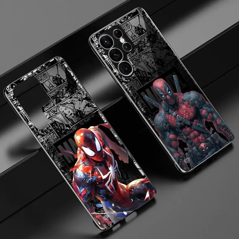 Spiderman Venom Steve-Rogers phone case for Samsung Galaxy S24 s23 Ultra FE cases s20 s21plus s22 borderless cooling clear funda