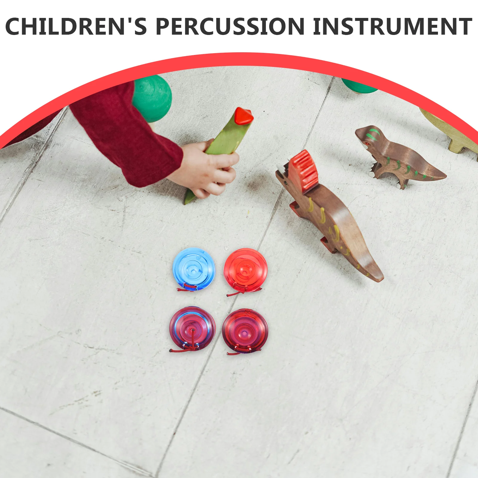 6 قطع من لوحة الرقص المستديرة Orff Castanet، أداة موسيقية تعليمية بلاستيكية متينة، أنشطة ما قبل المدرسة، موسيقى #4