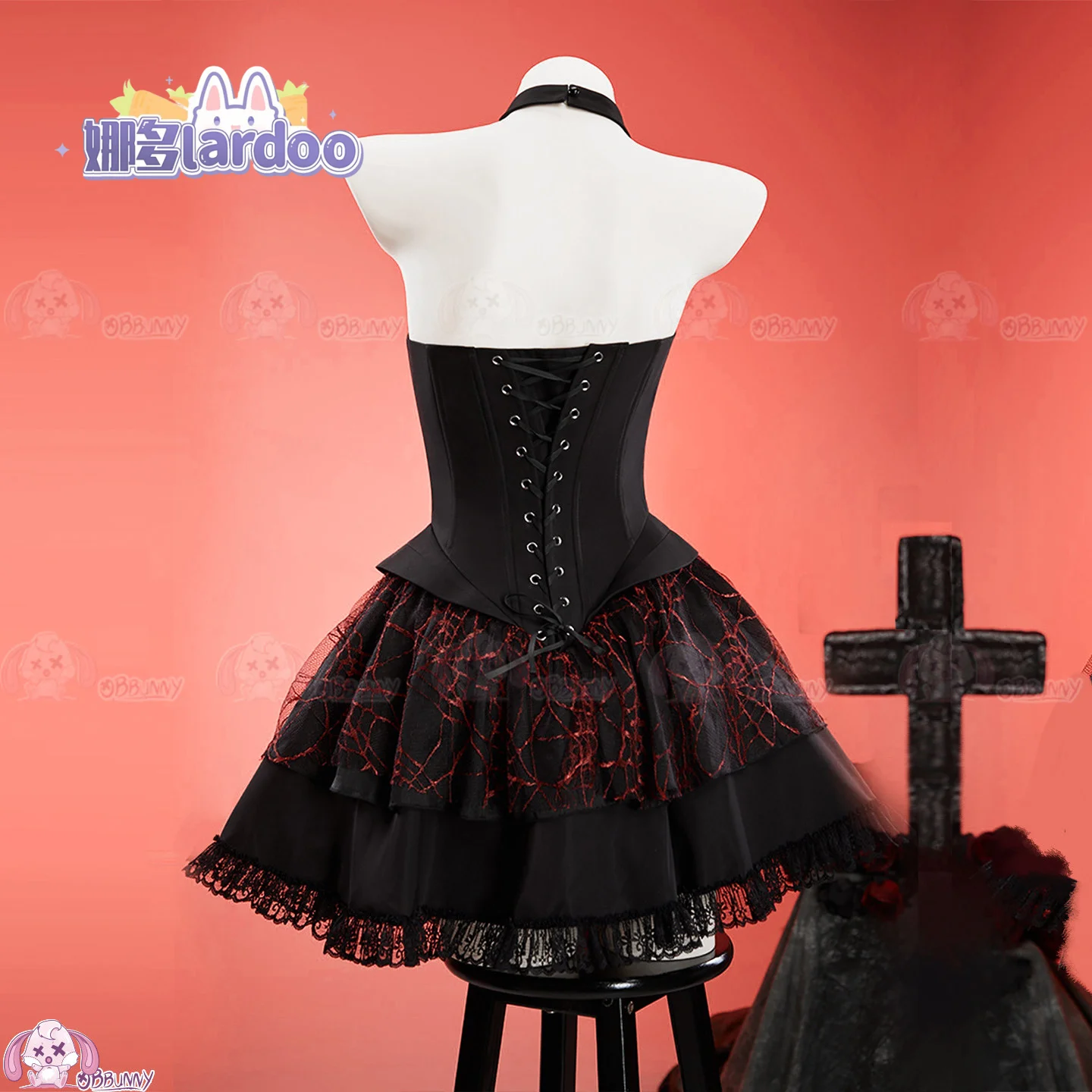Original Bone‑Heart Gothic Alternative‑Style Dress, Unique Y2K Alt‑Girl Halloween Cosplay Outfit for Women view 5