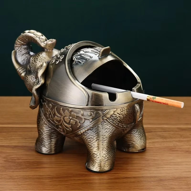 

Vintage Ashtray Made Of Metal In The Shape Of An Elephant. Suitable For Use In Home Offices, Cars, And Desktop Decorations