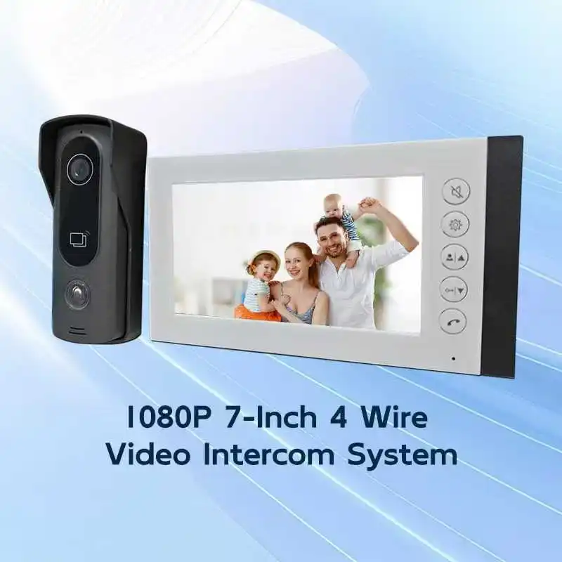 

7 Inch IPS Monitor 1V1 2MP 1080P 4 Wired Video Doorbell Visual Door Peephole Intercom Video Door Phone Camera