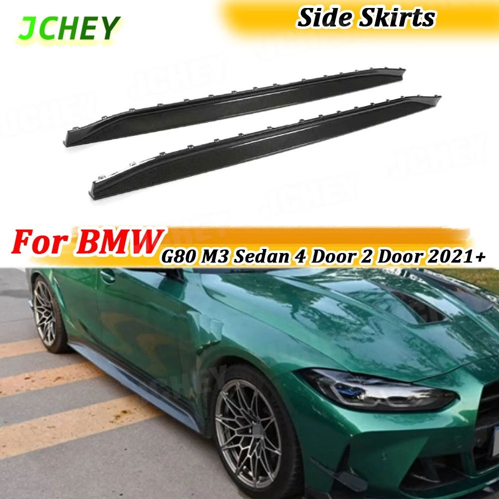 

JCHEY Удлинители боковых юбок из настоящего сухого углеродного волокна для BMW G80 M3 седан, 4-дверный, 2-дверный, 2021 + FRP, боковые юбки, разделитель бампера